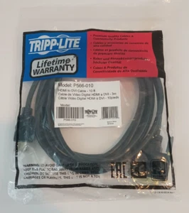 NEW Tripp Lite P566-010 Gold Digital Video Cable 10ft HDMI to DVI P566010 - Picture 1 of 4