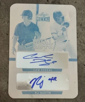 CAM KOZEAL, RJ AUSTIN 2024 LEAF METAL AUTO CYAN PRINTING PLATE, VANDERBILT UNIV - Image 1 of 2