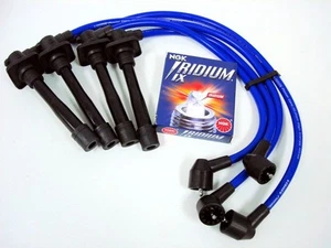 VMS 92-99 TOYOTA PASEO 10.2MM RACING SPARK WIRES & NGK IRIDIUM IX PLUGS BLUE - Picture 1 of 1