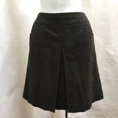 Falda Uniqlo 10 Gris Mezcla Lana Plisada Bolsillos Forrada Nueva Foto 1 de 4