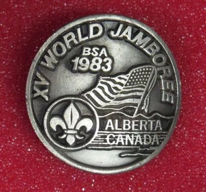 1983 XV World Jamboree BSA Alberta Canada fazzoletto da collo scivolo [KS-287] - Foto 1 di 1