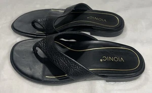 ❤️Größe 6,5❤️Vionic Agave Damen Komfort Zehenstegsandale Schwarz Leder - Bild 1 von 7