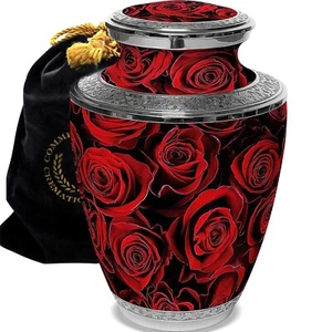Urna de cremación rosa carmesí, urnas de cremación para adultos, urnas para cenizas humanas - Imagen 1 de 12