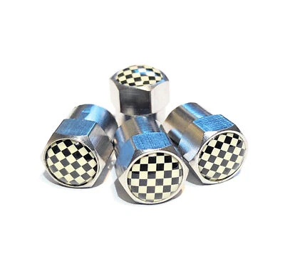 Tapones antipolvo de válvula de rueda de tablero de ajedrez para Mini Cooper Works Clubman Countryman Foto 1 de 3