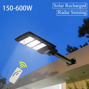 LED Solar Power Street Lights Cool White Patio Outdoor Dusk-to-Dawn Security SMD - Picture 1 of 12