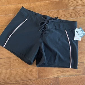 ROXY Women’s Board Shorts Swim Black Pink Stripes XL NWT - Picture 1 of 4