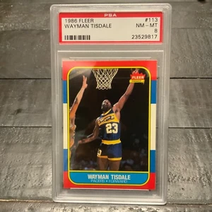 1986 Fleer Wayman Tisdale #113 *Pacers* PSA 8 NM-MT - Picture 1 of 2
