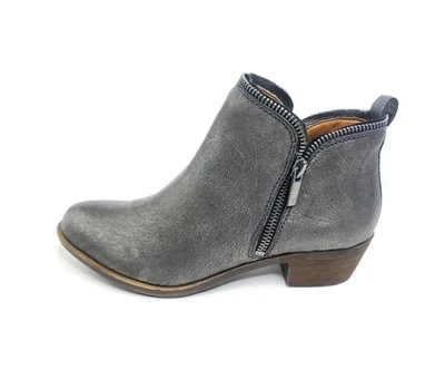 Botines Lucky Brand para mujer de cuero gris con cremallera tacón bajo talla occidental 6 Foto 1 de 4