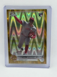 2022 Topps Chrome Lite Hunter Greene Gold RayWave /50 Rookie Reds - Picture 1 of 2