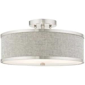 Livex Lighting 60423-91 Park Ridge Semi-Flush Mount Brushed Nickel - Picture 1 of 10