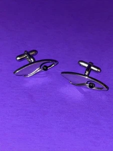 Vintage Anson Manschettenknöpfe silberfarben Art Deco Cufflinks - Bild 1 von 5