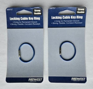 Locking Cable Key Ring Keychain Lot (2) - Picture 1 of 2