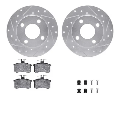 For Audi 90 Quattro 88-95 Drilled & Slotted Rear Brake Kit w Semi-Metalic Pads - Image 1 of 2