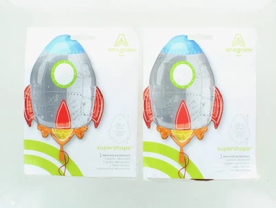 Lote de 2 globos de aluminio Mylar 29" para decoración de cumpleaños espacio barco cohete voladura Foto 1 de 2