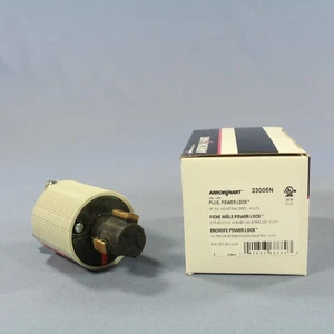 Cooper 23005N Gray Interrupting 20A 125V 10A 250VDC 480V Flanged Power-Lock Plug - Picture 1 of 6