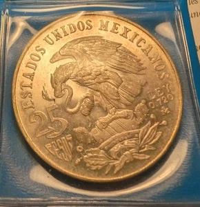 1968 Mexico 25 Pesos - Large Silver Coin - 19th Summer Olympic Games Mexico City - Picture 1 of 2