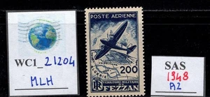 WC1_21204. TERRITORIO FRANCESE:FEZZAN. francobollo aereo 1948. Sas A2. MLH - Foto 1 di 1