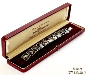 Vintage Armband Gliederarmband Siam Sterling Silber Niello Emaille Z855 - Bild 1 von 18