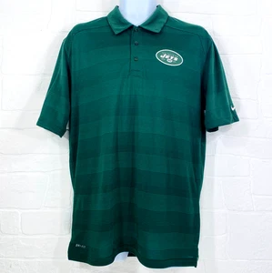 NY Jets NFL OnField Apparel Nike Dri-Fit Men's size Medium green striped polo - Picture 1 of 11