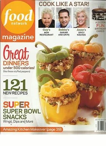 FOOD NET WORK MAGAZINE, JAN/ FEB, 2013 ( COOK LIKE STAR ) SUPER BOWL SNACKS - Picture 1 of 1