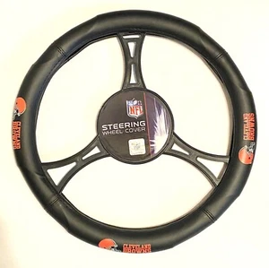 Cubierta de volante de fútbol americano profesional Cleveland Browns NFL nueva - fácil instalación - Imagen 1 de 4