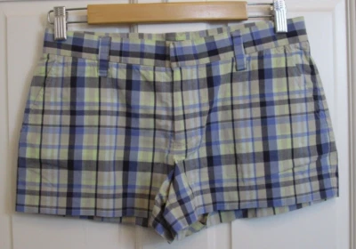 Pantalones cortos a cuadros American Eagle para mujer talla 2 cintura 29 bolsillos elásticos 53-33867 Foto 1 de 4