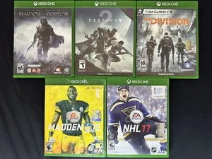 Lote de 5 juegos de la Tierra Media Sombras de Mordor Destiny 2 Madden 19 NHL 17 para - Imagen 1 de 6