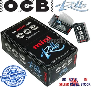 OCB Premium Black Mini Rolls Rips Ultra Thin Smoking Rolling Papers 1 3 6 12 Box - Picture 1 of 4