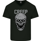 Creep Human Skull Gothic Rock Music Metal Mens V-Neck Cotton T-Shirt