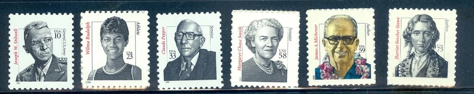 US 3420-3430 Stilwell, Rudolph, Pepper, Michener, Smith, Stowe, Mint NH - Image 1 of 1