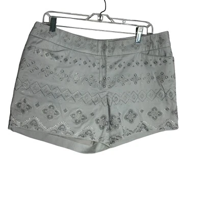 Pantalones Cortos Casa Blanca Mercado Negro Mujer 10 Gris Plata Acento Bordado Forrado Foto 1 de 4
