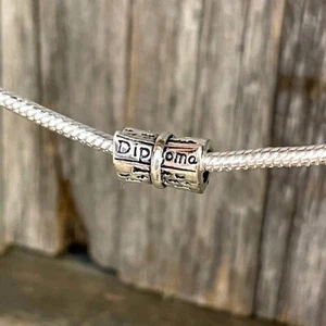 Diploma Graduado Universidad Educación Adolescente Plata Europeo Dije Cuentas - Imagen 1 de 1