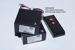 12V DC 15A 315mhz 2CH ON/OFF relay switch 1 long range remote control RM102P - Foto 1 di 5