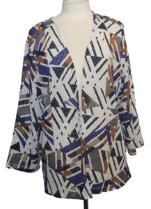 WOMENS ALFRED DUNNER MULTICOLOR OPEN FRONT SEE THROUGH CARDIGAN SIZE XL - Picture 1 of 4