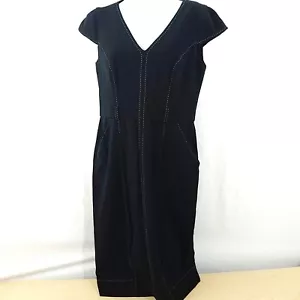 Evan Picone Damen Kleid Größe 4 Schwarz Stretch Karriere Taschen - Bild 1 von 9