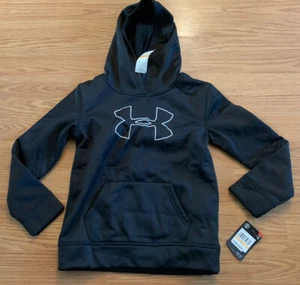 New Under Armour Youth Kids Boys Girls Loose Black Hoodie Sweatshirt Fleece 7 - Picture 1 of 6