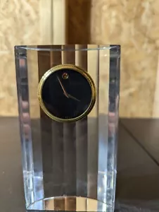 Splendido orologio da tavolo, cappotto, scrivania originale Movado Art Deco cristallo MCL201M - Foto 1 di 7