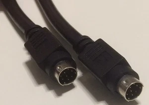 Mini DIN MDIN 8 Pin Schwerlast Übergröße Draht Doppelschild 6 Fuß Stecker Kabel - Bild 1 von 2