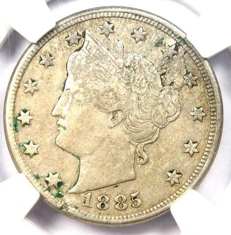 1885 Liberty Nickel 5C - NGC VF30 + Mint Error - Rare Key Date Certified Coin! Cover