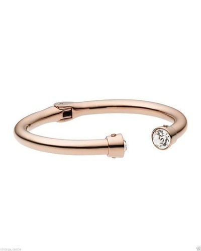 NUOVO BRACCIALE MICHAEL KORS TONO ORO ROSA CRISTALLO RETROMARCIA MKJ2814