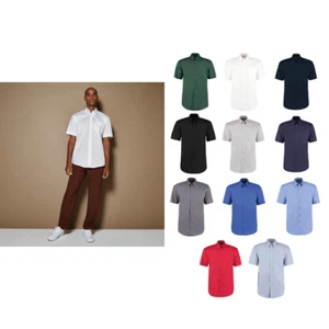 Kustom Kit Corporate Oxford Short Sleeved Shirt KK109-Button Down Collar Shirt - Picture 1 of 17