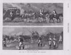 1877 Antique Print - RUSSIA War East Soldiers Soup Kitchen Horses Carts  (017)
