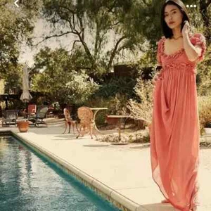 Doen Drew Dress In Mirage S 4 Women's Casual Party Ruffled Long Maxi NWT 39685 - Picture 1 of 11