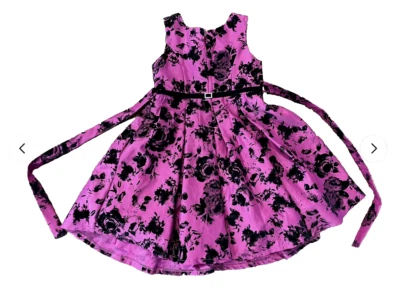 Vestido Jona Michelle Encaje Malla Flocado Terciopelo Superposición CHAQUETA NEGRA (MAGENTA 7) NUEVO CON ETIQUETAS Foto 1 de 4