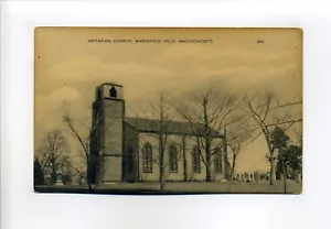 Iglesia Unitaria Masiva Marshfield Hills MA, lápidas, postal de colección - Imagen 1 de 2