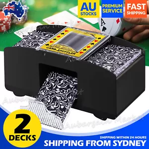 2 Deck Automatic Card Shuffler Poker Cards Shuffling Machine Casino Playing Game - Picture 1 of 9
