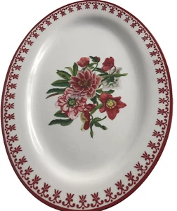 New Williams Sonoma  Platter Aerin Lauder Alpine Swiss Red White Christmas - Picture 1 of 12