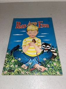 Vintage Whitman 1963 Pets Are Fun Coloring Book Animals - Picture 1 of 12