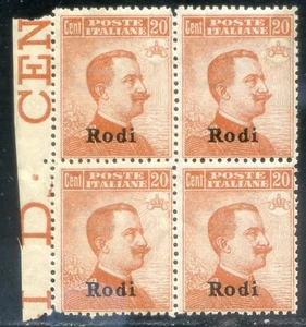 Colonie Italiane Egeo 1918 Rodi n. 12 ** quartina (m103) - Picture 1 of 2