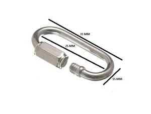 Quick Link Chain Repair Shackle 3mm 1/8 BZP ZP Pack Size 6 - Picture 1 of 1